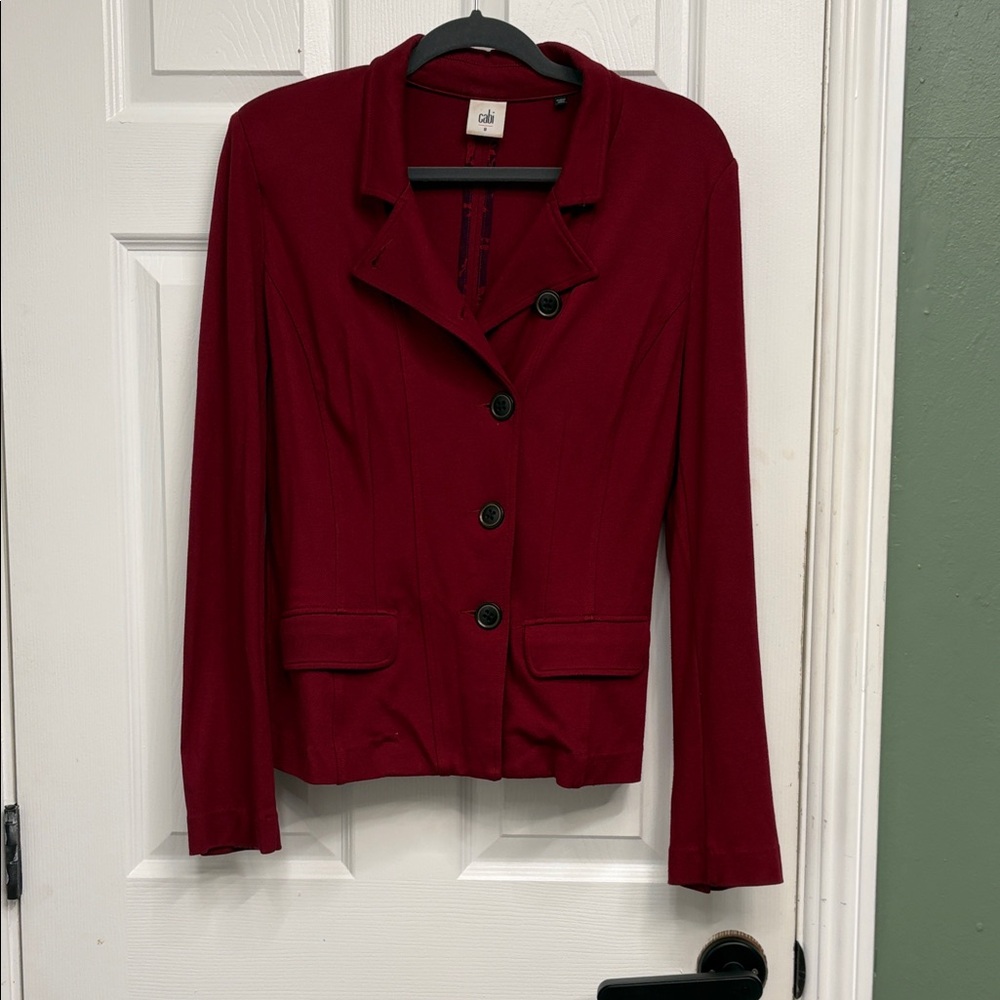 CAbi Women's Deep Red Tailored Blazer